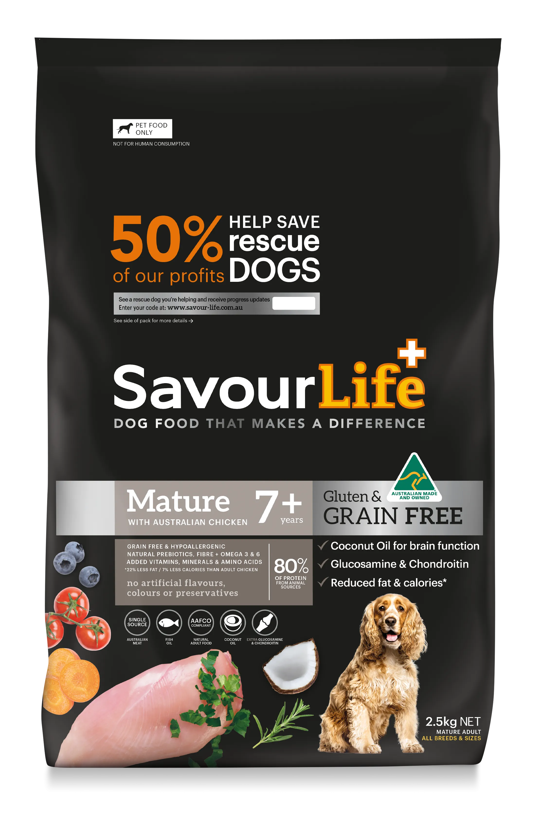 SavourLife Grain Free Adult Dog Mature 7  With Australian Chicken Dry Food