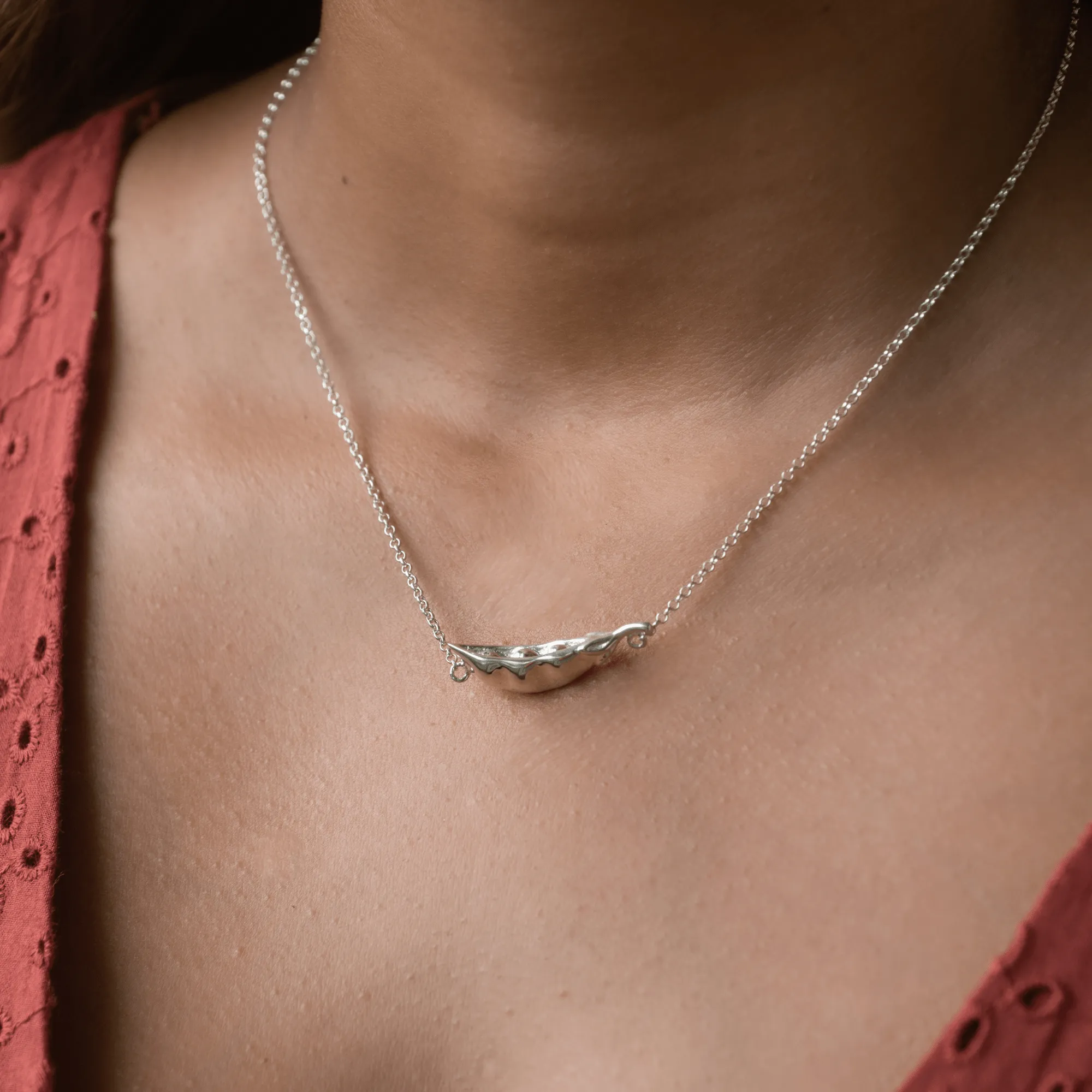 Silver Peas in a Pod Necklace