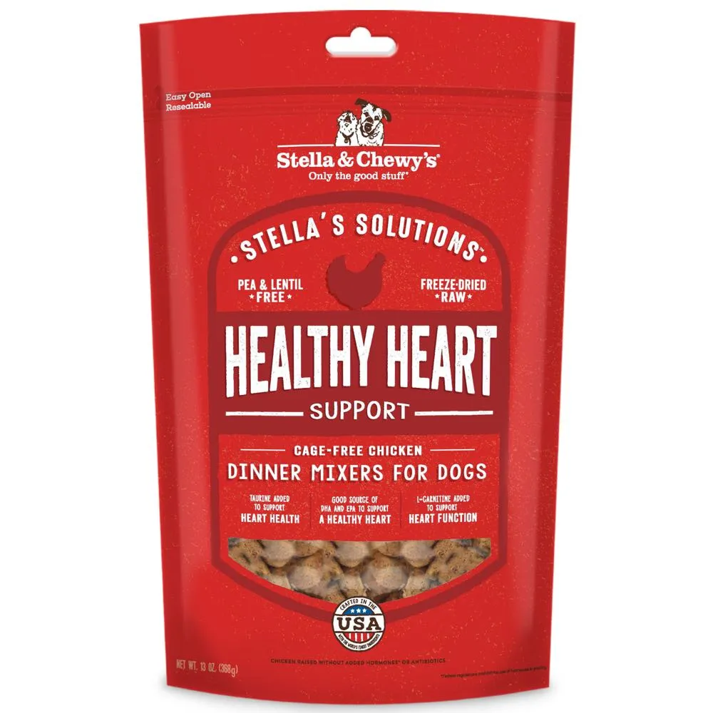 Stella & Chewy’s Stella’s Solutions Healthy Heart Support Chicken Grain-Free Freeze-Dried Raw Dog Food 13oz