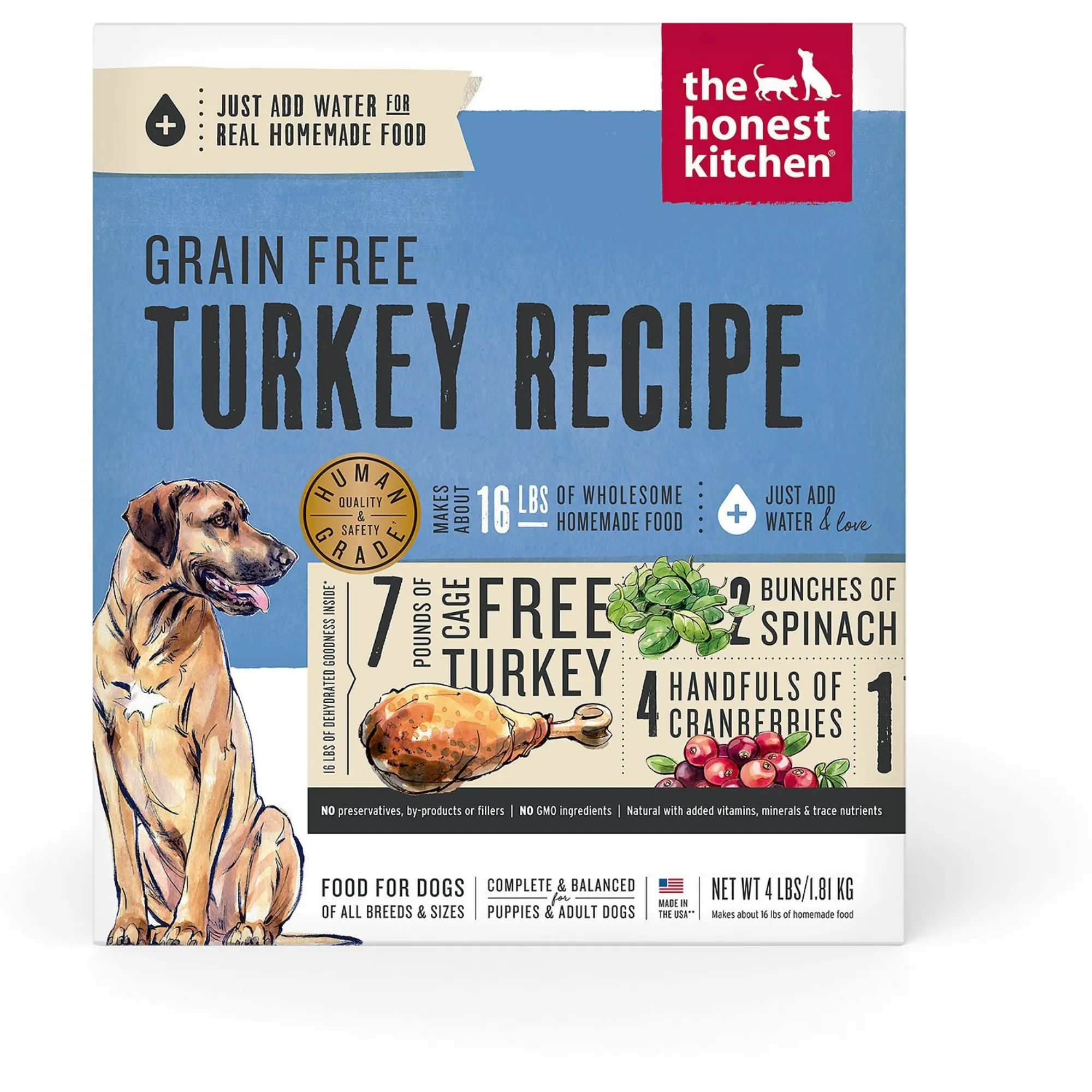 The Honest Kitchen Grain Free Turkey Recipe Dehydrated Dog Food