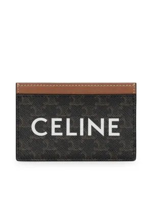 TRIOMPHE CANVAS CARD HOLDER WITH CELINE TAN PRINT