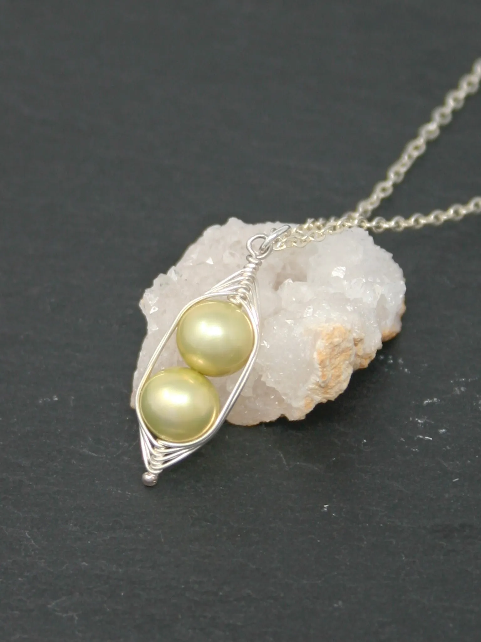 Two peas in a pod necklace [made to order]