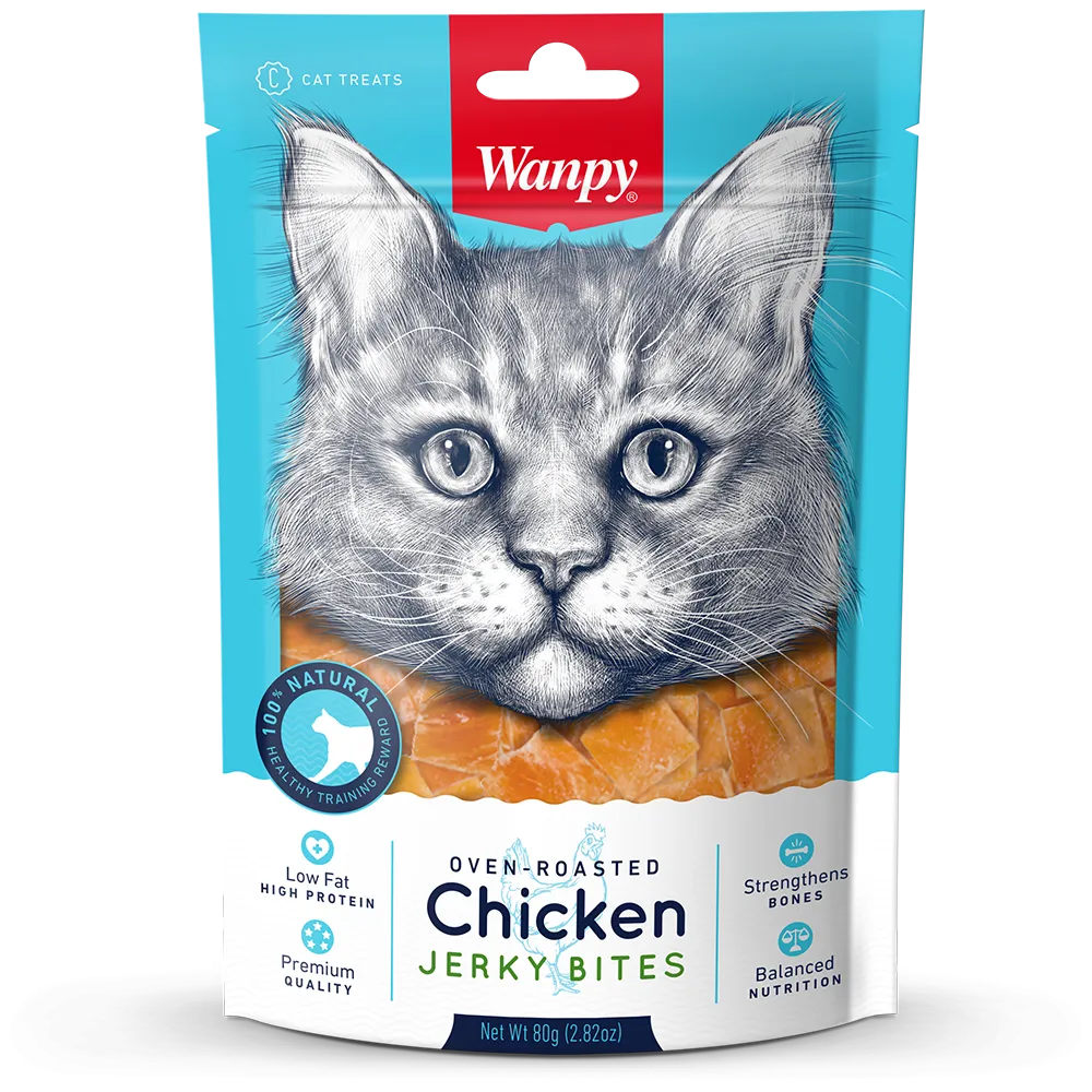 Wanpy Cat Oven-Roasted Chicken Jerky Bites 80g