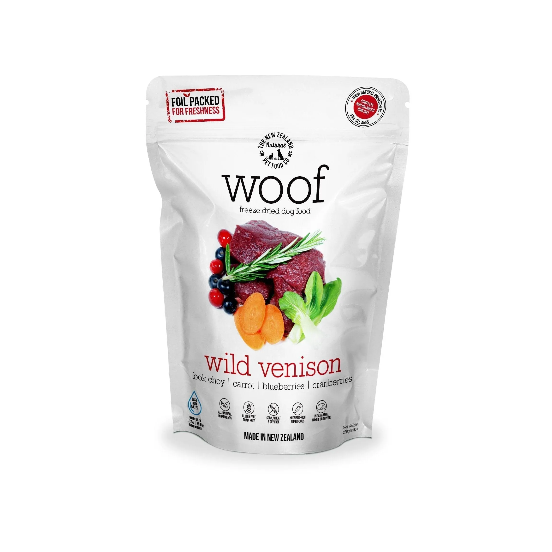 Woof Freeze Dried Dog Food Wild Venison 1kg