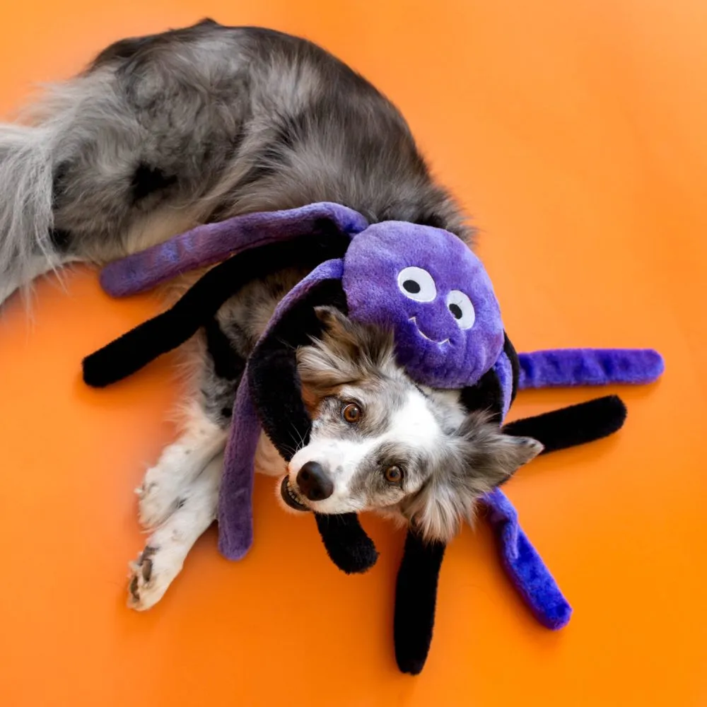 ZippyPaws Halloween Grunterz Orange Spider Dog Toy