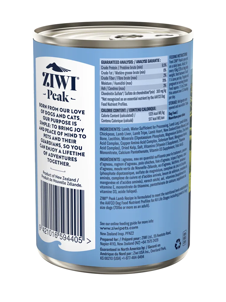 Ziwi Peak Dog Can Food Lamb